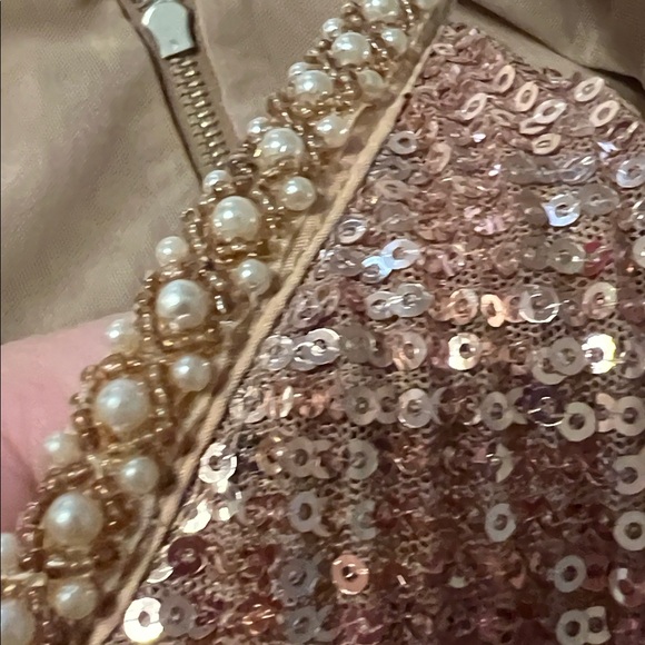 Bronx & Banco Moon Gown Rose Gold Sequin Mermaid Dress Size XL - Picture 5 of 12